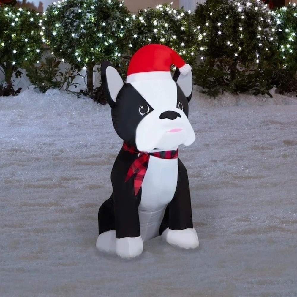 3.5ft Christmas Boston‎ Terrier LED Airblown Inflatable Outdoor Yard Decor